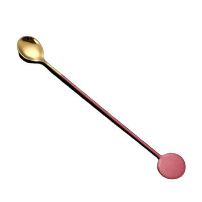 China Disposable Bartender Metal Mixing Spoon with Bottom Stainless Steel Bar Spoon Spiral Cocktail Stirrers for sale