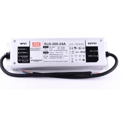 China ELG-200-24A 200W 24V 8.4A Mean well power supply Current adjustment Aluminium housing IP65 for sale