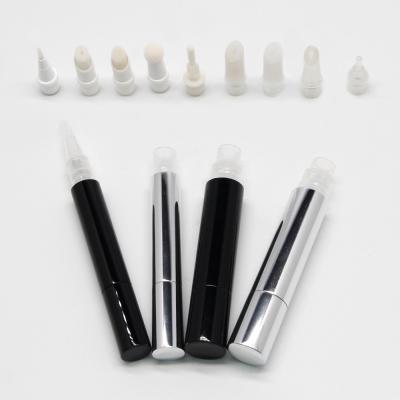 China Wholesale Cosmetic Metallic Rotary Lip Gloss Push Up Twist Cosmetic Pen With Brush for sale