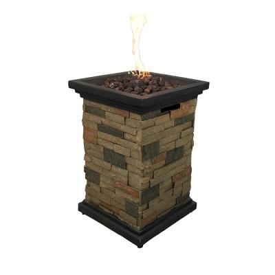 China Modern Stocked Living Patio MgO Propane Fire Pit Stand Column With Burner Kit for sale