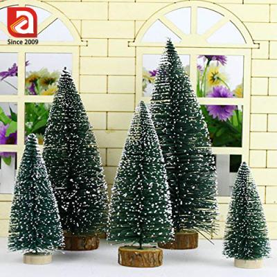 China 6PCS Eco-Friendly Artificial Mini Christmas Trees On Table Multi-sizes Christmas Decoration Desktop Supplies 1 Color 2 Color for sale