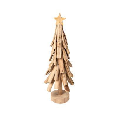 China Christamas Home Decoration With A Driftwood Small Five-pointed Christmas Star Wooden Tree For Christmas Decoration for sale