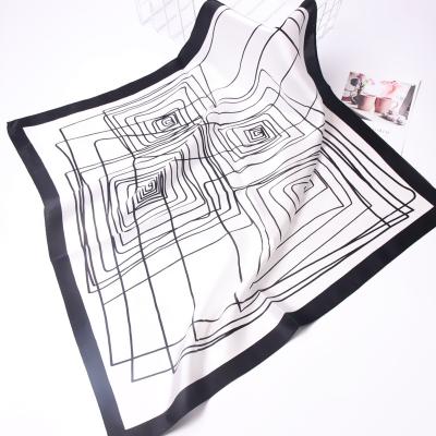 China Large square shawl female square twill travel sunscreen summer vacation custom printed silk scarf for sale