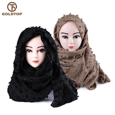 China Daily Life/New Arrival Fashion Pearl Cotton /Linen Muslim Girl Hijab Scarf 2021 New Arrival Fashion Lady Hijab Scarf Muslin Gift Wholesale for sale