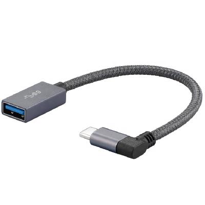 China Mobile Phone ULT-Unite Right Angle USB 3.1 Gen1 USB-C Male to USB-A Female OTG Adapter Cable for sale