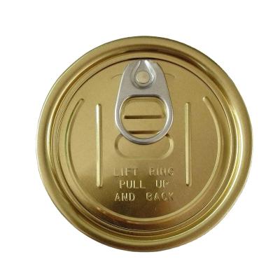 China Non Refillable Gold Color Aluminum Easy Open Ends Can Lid With Ring Pull For Box Making for sale