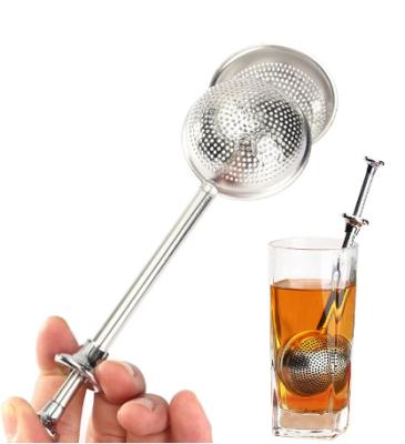 China Viable 5cm Ball-Shape Push Style Tea Infuser Strainer Stainless Steel Tea Ball Leaf Tea Strainer Filter for sale