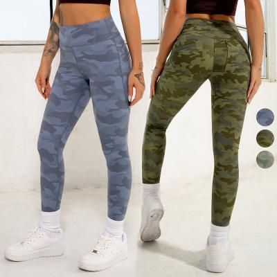 China Wholesale Breathable Breathable Back Pockets Camouflage Butt Workout Yoga Women Printed Lifting Arm Warmers for sale