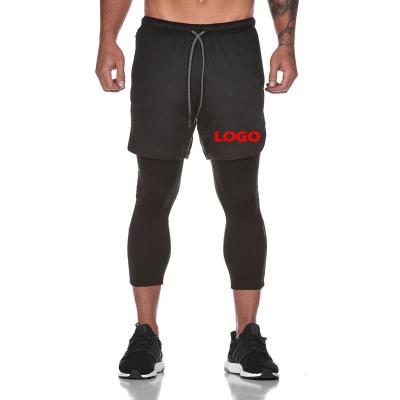 China QUICK DRY QUICK DRY sports straight wear 2 tight boxers in 1 shorts with compression cuffs for sale