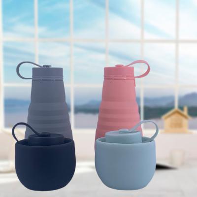 China 500ml Custom Viable Free Standing Collapsible Silicone BPA Safty Free Collapsible Hot Water Bottle for sale