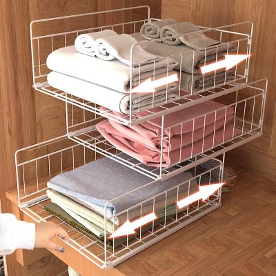 China Contemporary Wholesale Stackable Bedroom 2 /3 Layer Drawer Type Towel Clothes Storage Organizer Racks Clothes Save Space. WS0033 for sale