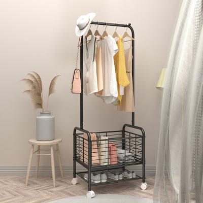 China Bedroom Clothes Storage Rack Universal Clothes Storage Racks With Basket Stainless Steel Custom Storage Rack WS-2214 for sale