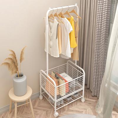 China Contemporary Wholesale High Quality Rack Universal Stainless Steel Clothes Storage Rack With Basket WS-2214 for sale