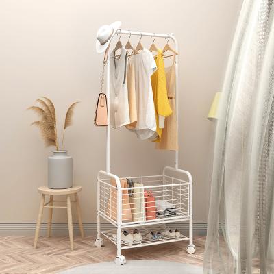 China Factory Price Stainless Steel Contemporary Clothes Storage Rack Universal Clothes Storage Rack With Basket WS-2214 for sale