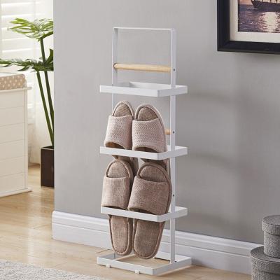 China Contemporary Wholesale Stainless Steel Bathroom 3 Tier Slipper Organizer Storage Rack Living Room Slipper Storage WS-2218 for sale