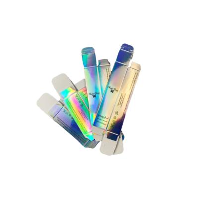 China Hot Sale Handmade Lip Gloss Glossy Tube Packaging Customized Holographic Paper Box for sale