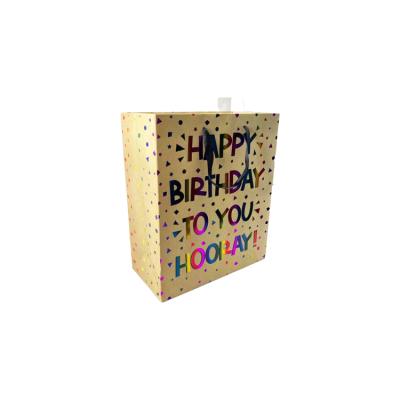 China Materials Recycled In Stock Happy Birthday Gift Paper Kraft Paper Bag For Retail for sale