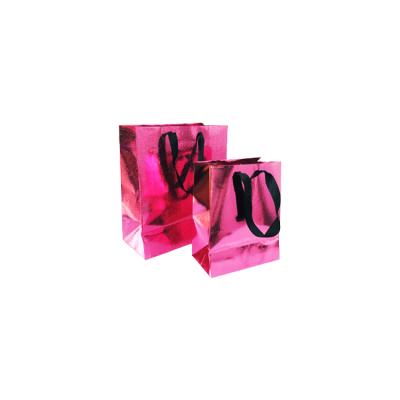 China Materials Recycled In Stock Hot Selling Pink Paper Bag Gift Bag With Handle for sale