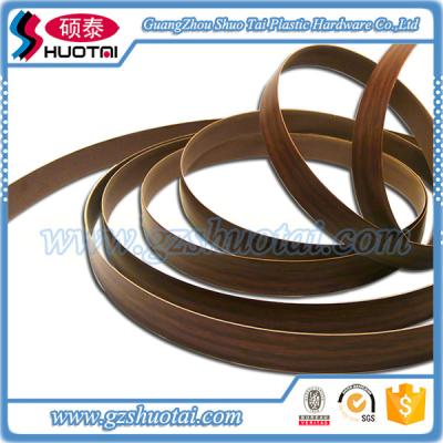 China Decorative Wood Grain Strip Edge Plastic Guard In Wood Color For Joint Edge Of Furniture for sale