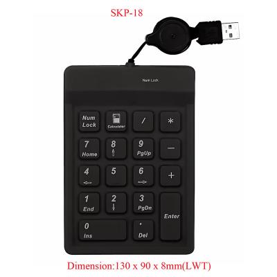 China Anti-Virus Disinfectable Silicone Medical Industrial Numeric Keypad With Retractable USB Cable for sale