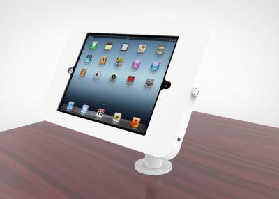 China Adjustable Goose Neck Ipad Kiosk Stand Metal Desk Mounted Enclosure Powder Coated Finish for sale