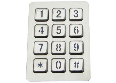 China 3X4 Matrix Backlit Metal Keypad Liquid Proof 20mA With 12 Backlit Keys for sale