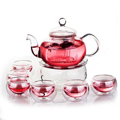 China Eco - Friendly Stovetop Safe Tea Kettle , Glass Teapot With Infuser Set for sale