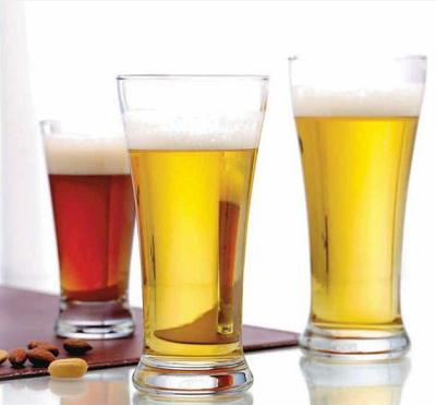 China High quality white glass material high quality machine blown beer glass mug for sale