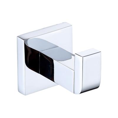 China Modern Square Bathroom Robe Hook Silver Brass Towel Accessories for sale