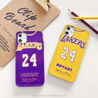 China 2021 shockproof new design NO. 8 24 Kobe Bryant Jersey silicone phone case with holder for iphone 11/xsmax/xr/8plus/6 case for sale