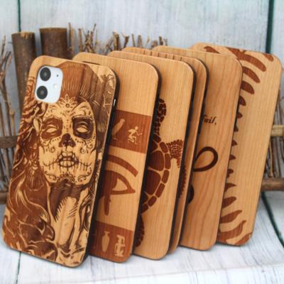 China DIY Shockproof Wooden Case For Apple 11max Protective Log Case TPU Stick Wood Suitable For iPhone 8plus Can Be Customized for sale