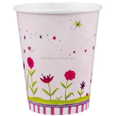 China Lovely Fancy Single Wall Design Party Disposable Paper Cups for sale