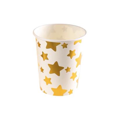 China Colorful Gold Silver Aluminum Foil Drinking Cups Disposable Paper Metallic For Cold Drinks for sale