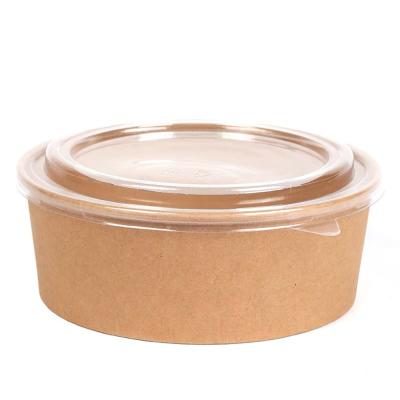 China Disposable Salad Bowl 1300ml Disposable 1000ml Disposable Paper Salad Bowls For Take Away Lunch Box for sale