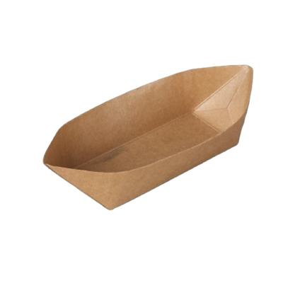 China Single Wall Hot Selling Disposable Lunch Paper Ship Packaging Box With Food for sale