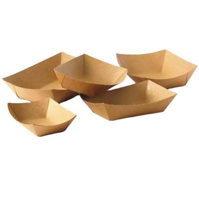 China Disposable Ship Single Wall Basket Tray Food Wrapping Paper Take Out Box For Restaurant Fast Food for sale