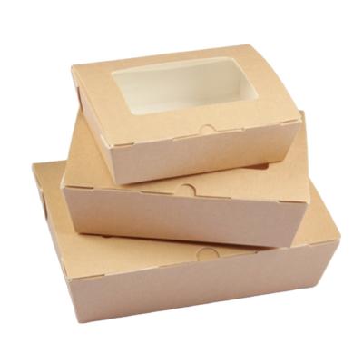 China Single Wall Take Out Box Kraft Disposable Paper Boxes For Food Paper Packaging Box for sale