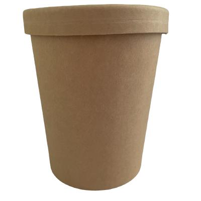 China Disposable Kraft Paper Soup Cups With Lids 8OZ Disposable For Hot Food for sale