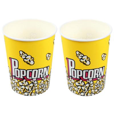 China Disposable Multi Size Custom Printed Popcorn Paper Cup Disposable Food And Beverage Packaging Bio-degradable Coating Single Wall UV Engraving for sale