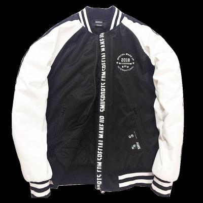 China Custom Fashion Plus Size Sublimation Zipper Up Sleeveless College Striped Bomber Jacket for sale