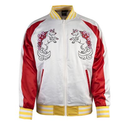 China Plus Size Fashion Sublimation Custom Lightweight Zip Up Varsity Bomber Jacket for sale