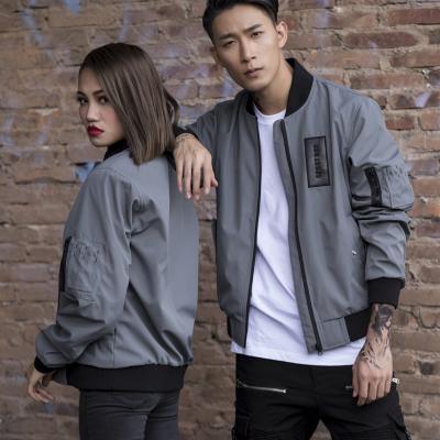 China Wholesale Gray Waterproof Men's Breathable Women's College Bomber Jacket Nylon Compound Cotton Outer Chaqueta De Mujer for sale