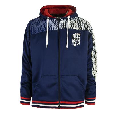 China Anti-wrinkle Men's Zipper Urban College Graduates Fleece Hoodie Winter Fashion Letterman Anorak Hoodie for sale