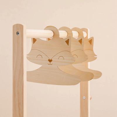 China Creative Contemporary Nordic Baby's Room Home Fox Wooden Shape Clothing Display Hanger In Children's Room for sale