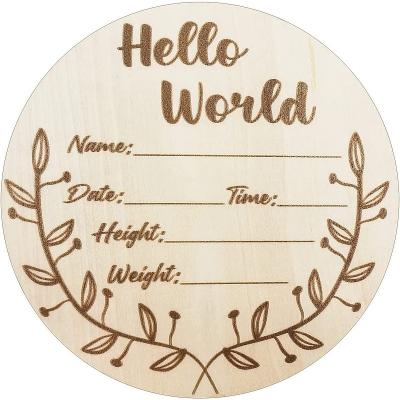 China Custom Europe 5pcs Baby Milestone Birth Announcement Sign Recording Wooden Baby Monthly Cards for sale