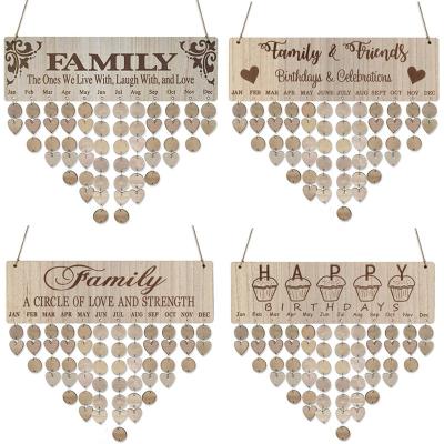 China Creative Valentine's Day Party Birthday List Europe Calendar Handmade Crafts Hanging Home Decoration Wood for sale