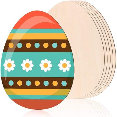 China Unfinished Europe 5pcs DIY Egg Spring Decoration Empty Classroom Wooden Crafts For Easter Party for sale