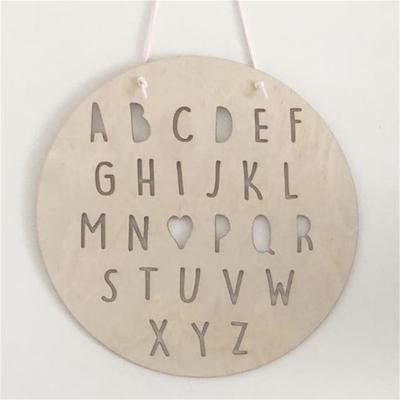 China Nordic style 26 Central Institute of Statistics of Europe English alphabet of the log chip wall hanging ornaments in the children's room for sale