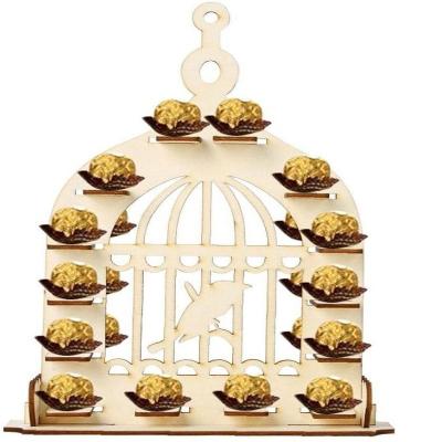 China Europe Wooden Birdcage Chocolate Dessert Display Rack Holder for Wedding Decoration and Party Candy Rack for sale