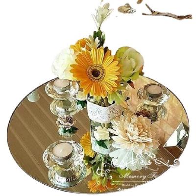 China Party Table Acrylic Double Sided Vintage Mirror Candle Tray For Wedding Candles And Flowers As Picture for sale